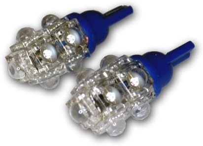 TuningPros LEDPL-T10-B9 נורות LED LED נורות T10 T10, 9 סט שטף כחול 2-PC סט