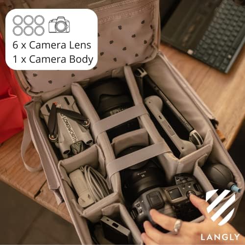 תרמיל מצלמה של Langly Sierra: תרמיל צילום מודרני וידידותי לטיולים תואם לאביזרי מחשב נייד 18 אינץ
