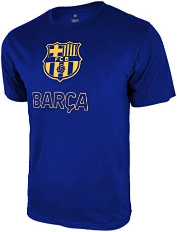 חולצת טריקו בכדורגל רשמית של ברצלונה לגברים, ספורט גברים עם שרוולים קצרים של שרוולים קצרים, טיז כותנה, ברסה