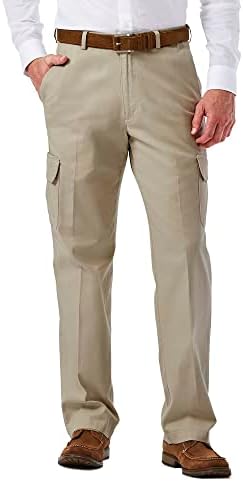 מכנסי מטען קדמיים שטוחים לגברים של הגר-מידות רגילות וגדולות וגבוהות