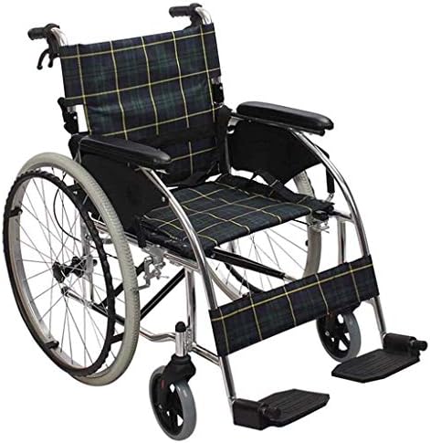 נייד ונוח כיסא גלגלים הנעה עצמי מתקפל קל משקל אלומיניום סגסוגת חסון ויציב עם כפול בלם לנשימה מושב כרית