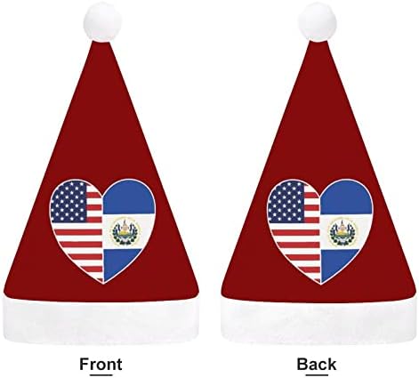 אל סלבדור ובאמריקה דגל לב חג המולד כובע סנטה כובע מצחיק חג המולד כובעי חג מסיבת כובעי עבור נשים / גברים