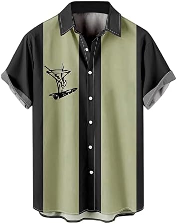 חולצות גברים חולצות מודפסות שרוול קצר כפתור למטה חולצות חוף כותנה שרוול ארוך חולצת אימון