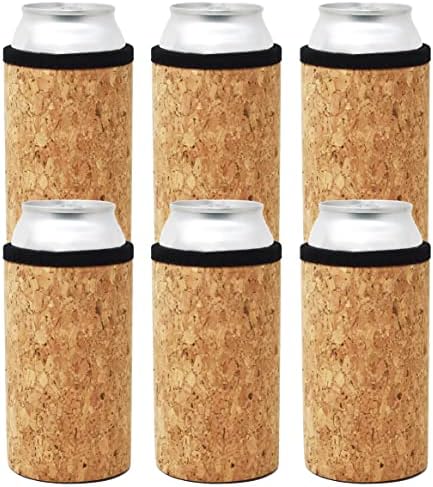 Tahoebay Cork Can שרוולים קירור יותר 12 oz Standard and Slim Biends Benks for Beer ו- Seltzer Cans