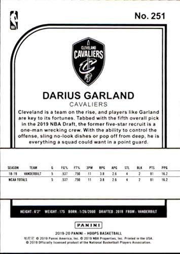 2019-20 Panini NBA Hoops 251 DARIUS GARLAND CLEVELAN