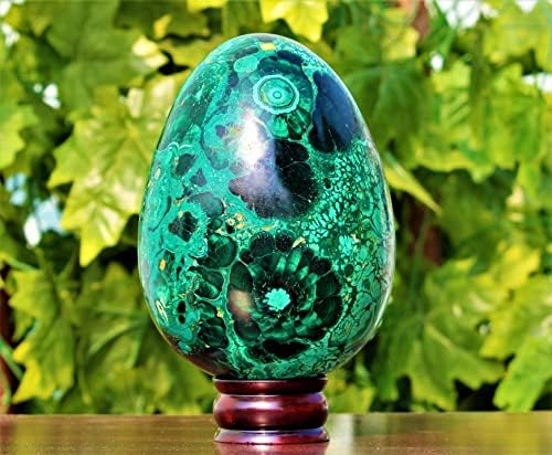 טבע טבעי מלוטש קונגו ירוק מלאכיט צ'אקרות קריסטל ריפוי מדיטציה ביצה אבן מטאפיזית פנג שואי אורה ביצה מקורה