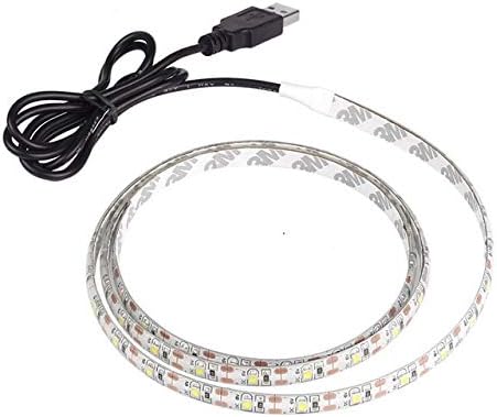 רצועת אור 1 רגל/0.5 מ 'על ידי אחיזה צפה - רצועת אור LED עם תקע USB ומדבקה נשלפת בגב.