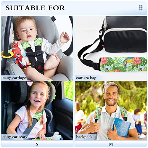 תוכים פרחוניים טרופיים מכסה רצועת מושב לרכב לילדים תינוקות 2 יח 'רצועות מושב רכב רפידות כרית