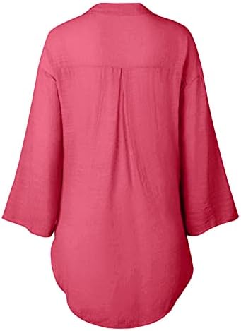 זלוליה מוצק צבע למטה כפתור למעלה חולצה לנשים, ארוך שרוול חולצה כותנה רופף בסיסי חולצה זורם טוניקה רך