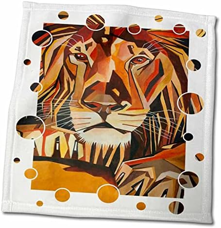 3drose taiche - ציור אקרילי - אריה - וקטור אריות בסגנון קוביסטי - מגבות
