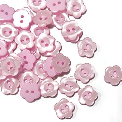 כפתורי פרחי שרף שונדה 40 חתיכות 2 כפתורי פרחים חור כפתור תפירה פנינה כפתור שרף לתינוק לתפירת יצירה חלופ
