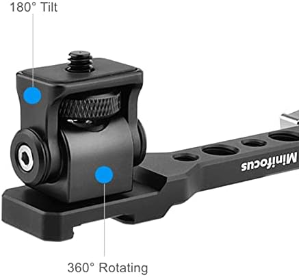 Minifocus הנעליים הקרות המשולשות עם סרגל הרחבה של מיקרופון הרכבה של מיקרופון ומתאם 1/4 , 360 מעלות צג מצלמה