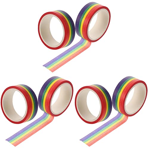 קלטת Washi Nuobesty 6PCS צבעי LGBT COFF ART CABLE תמיכה במתנה דקורטיבית מתנה יומן קלטות הומוסקסואל