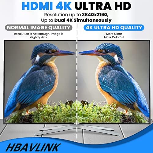 USB C ל- HDMI מתאם 4K 60Hz, HBAVLINK צג כפול HDMI מפצל תצוגה מורחבת, USB-C עד מתאם HDMI כפול למחשב נייד, USBC