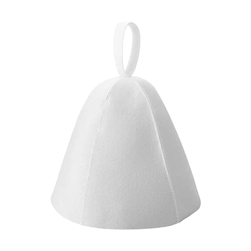 Weilaikeqi כובע מקלחת מרגישים שיער טורבן אנטי חום הגנה על ראש חום כובע אמבטיה רוסית לחדר אמבטיה, לבן