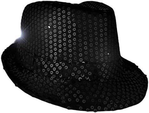 בלינקי אור עד שחור פדורה כובע עם שחור פאייטים