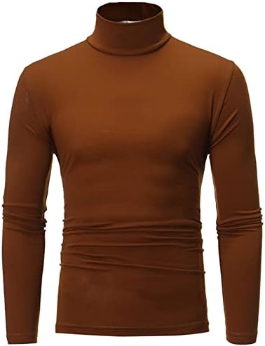 תרמיות לגברים מזג אוויר קר ארוך שרוול צב מוק צוואר גופיית בסיס שכבה חולצות