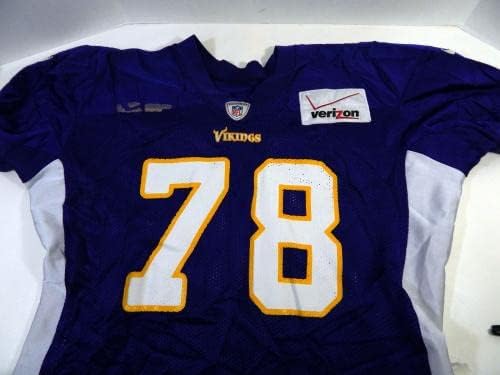 2012 Minnesota Vikings 78 משחק הוציא תרגול סגול ג'רזי 56 DP20335 - משחק NFL לא חתום משומש