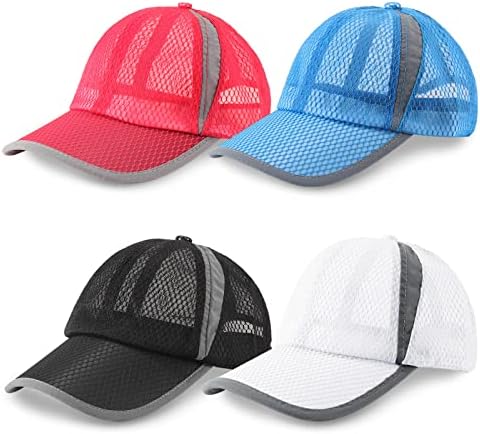 חמשבופ 4 חבילה גברים נשים רשת בייסבול כובע לנשימה נהג משאית כובע מגניב קיץ שמש כובע עבור חיצוני ספורט