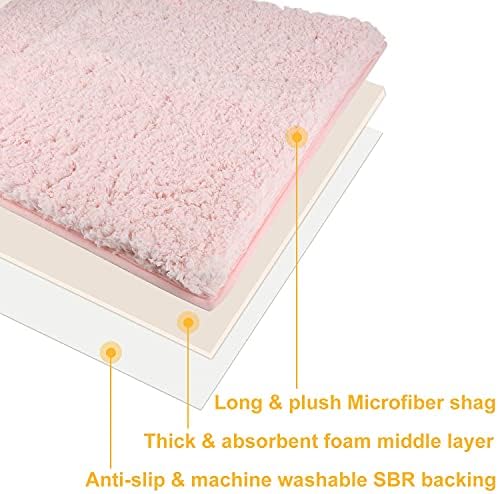 שטיחי אמבטיה של Sheeping Microfiber Microsh מחצלת אמבטיה רחיצה, גומי ללא החלקה ושטיחי אמבטיה לספיגה לרצפת אמבטיה,