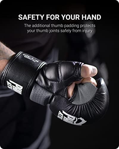 פנטום אתלטיקה MMA כפפות דרישות לגברים - כפפות MMA שחורות 7oz - כפפות אגרוף MMA מקצועיות MMA כפפות