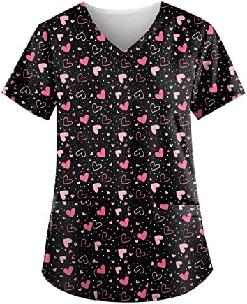 חולצת יום האהבה צמרות קיץ לנשים 2023 יוצאת מהטופוס בתוספת בגדי Y2K בגדי Y2K חג האהבה חמוד מודפס