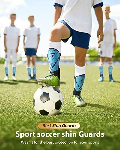 שומרי שוקי כדורגל משודרגים לילדים מבוגרים בני נוער, CE מוסמכים על אוויר דג אוויר שרוולי שמירה ציוד הגנה על