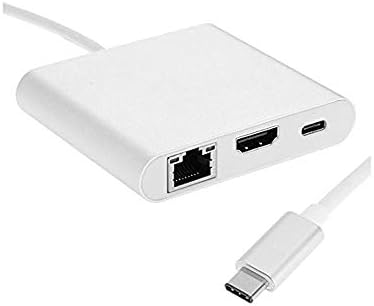 USB-C USB 3.1 סוג C ל- HDMI דיגיטלי AV USB UTG Gigabit Ethnernet מתאם מטען נשי למחשב נייד, 0.2 מ '