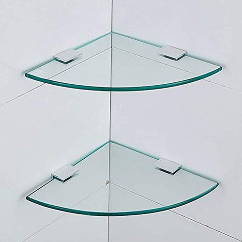 PIBM פשטות מסוגננת מדף קיר רכוב מתלה צף מדפי אמבטיה מעץ מגזרי מסגרת זכוכית פינתית אחסון רב -פונקציונלי