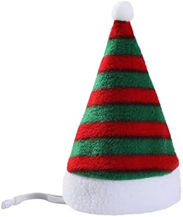 כובע חג המולד של חיות מחמד חתול כובע חגיגי כלב פסים פסים לחג המולד לבוש כובעי חיות מחמד לכלבים קטנים
