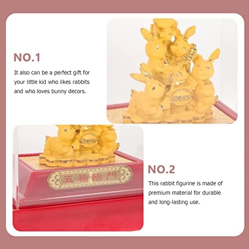 עיצוב ארנב Veemoon פסלון ארנב גלגל המזלות הסיני 2023 שנה של קישוטים לארנבון זהב פנג שואי קולקציית פסלי בעלי