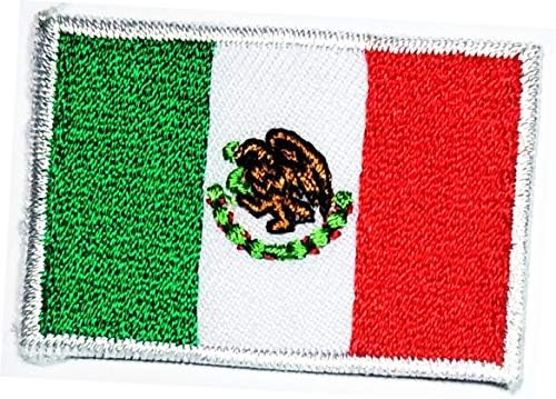 מקסיקו דגל ברזל על תפור על גודל התיקון מיני 1.2x1.7 אינץ '. דגל מקסיקו קאנטרי סמל לאומי ברזל על תפירה על טלאי