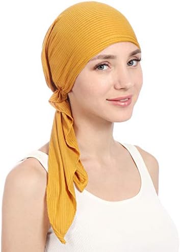 כובעי טורבן זנב ארוך לנשים קלות משקל קלות כובעי כפה מוסלמים מכסים כיסוי לבוש בנדנה