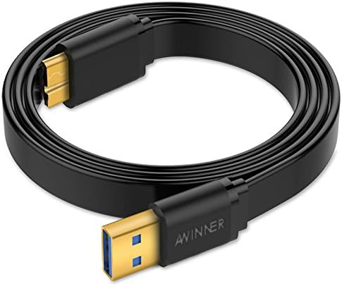 Awinner Micro USB 3.0 כבל נתונים עבור Galaxy S5 ו- Note 3 N9000, Super Speed ​​USB 3.0 זכר למיקרו B טעינה