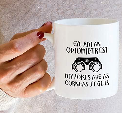 רטריז מצחיק ספל-עין אני אופטומטריסט הבדיחות שלי הן כמו קרניות זה מקבל 11 עוז קרמיקה ספלי קפה-מצחיק,