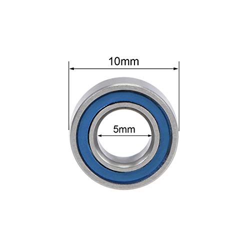 105-2 שעות חריץ עמוק כדור מסבים 5 ממ קוטר פנימי 10 ממ 4 ממ נשא כפול אטום כרום פלדה כחול חותם ז2 4