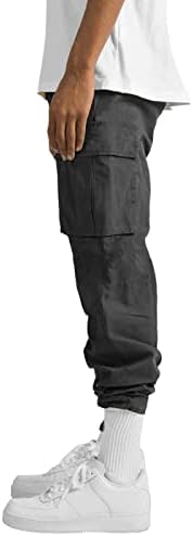 מכנסי מטען לגברים מכנסי ריצה מזדמנים מכנסי ספורט כותנה מכנסי טרנינג ישרים רופפים