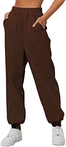 טרקלין לנשים אוטומטית מכנסי טרנינג תחתונים מכנסיים רצים מכנסי מותניים גבוהים
