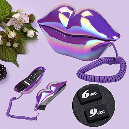 Zyyini Creative Purple Surple Telephine Lip טלפון, קישוט ייחודי קווי קווי קווי עם פונקציית אחסון
