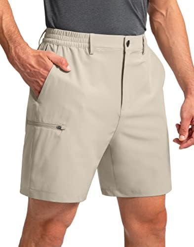 מכנסי גולף לגברים של פינק בומב עם 6 כיסים נמתחים מכנסיים קצרים של עבודת טיולים יבש מהירה לגברים