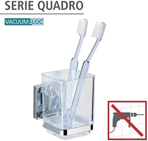 Wenko Quadro Brushblush Tumbler עם Vacuum-Loc, כסף/שקוף
