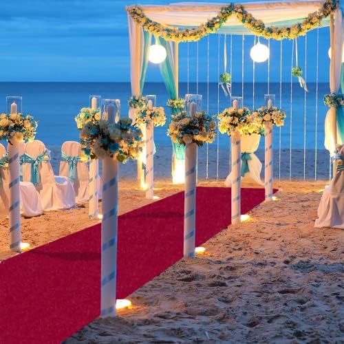 רץ המעבר האדום של FUHSY יין לטקס חתונה לחתונה חיצונית רוחב 5 מטר על רץ חתונה ארוך 20 מטר מעבר מקורה