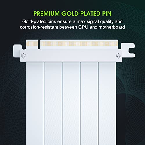 Vetroo White Premium Pcie 4.0 X16 Riser Riser, EMI מוגן על Extender Extender במהירות גבוהה PCI Express Gen 4 לכרטיס