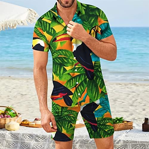 תלבושות הוואי Xiloccer לגברים גברים אימונית גברים 2 חלקים תלבושת קיץ אופנה מזדמנים חולצת טי ומכנסיים קצרים