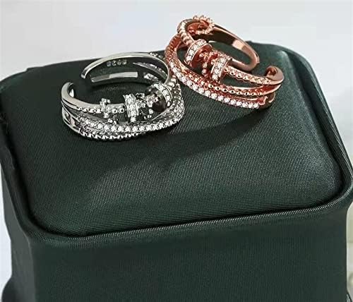 Yifonj 1/2/3 pcs טבעת תריס-ספין משולשת, טבעת משולשת, טבעת תריס-ספין משולשת, טבעת קרש משולשת של זירקוניקה,