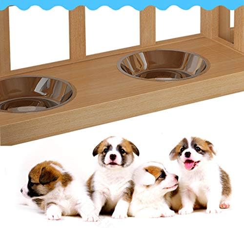 מסגרת עץ מיטת כלבים גדולה של ZXXL, מזין חיות מחמד מורם מיטת ספה מחמד עם כרית/מדרגות נשלפות, בתי כלבים