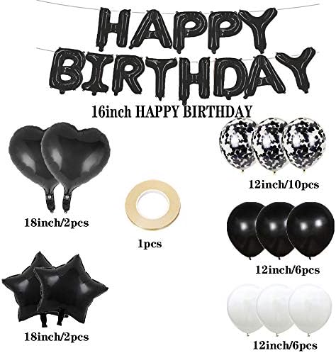 בלון יום הולדת 29 קישוטי יום הולדת 29 שחור 29 בלונים שמחים 29 אספקת מסיבת יום הולדת 29 מספר