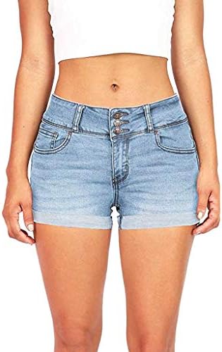מכנסי מכנסי UBST ג'ינס לנשים, מכנסיים קצרים של ג'ינס הקיצים בקיץ המותניים האמצעיים המותניים