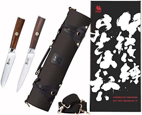 סדרת קיוקו דיימיו קילוף סכין + מטבח סכין שירות + מקצועי שף סכין רול תיק שחור