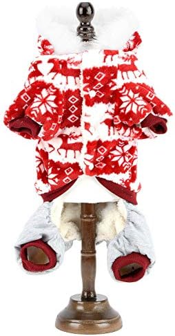 קטן_מלוצקי_חנות פתיתי שלג צמר כלב קפוצ ' ון מעיל חג המולד תלבושת, אדום